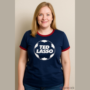Torrid Navy and Red Ted Lasso Short Sleeve Tee